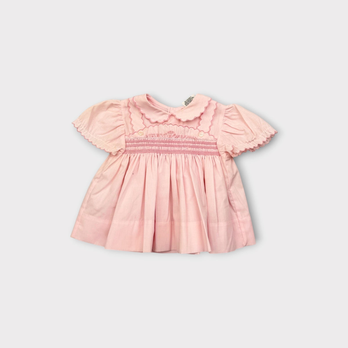 Vintage Pink Smocked Dress, Size 00