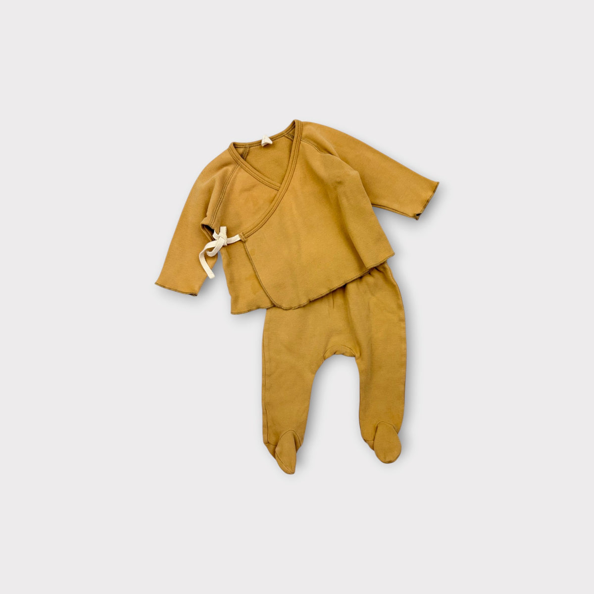 Quincy Mae Mustard Matching Set, Size 00