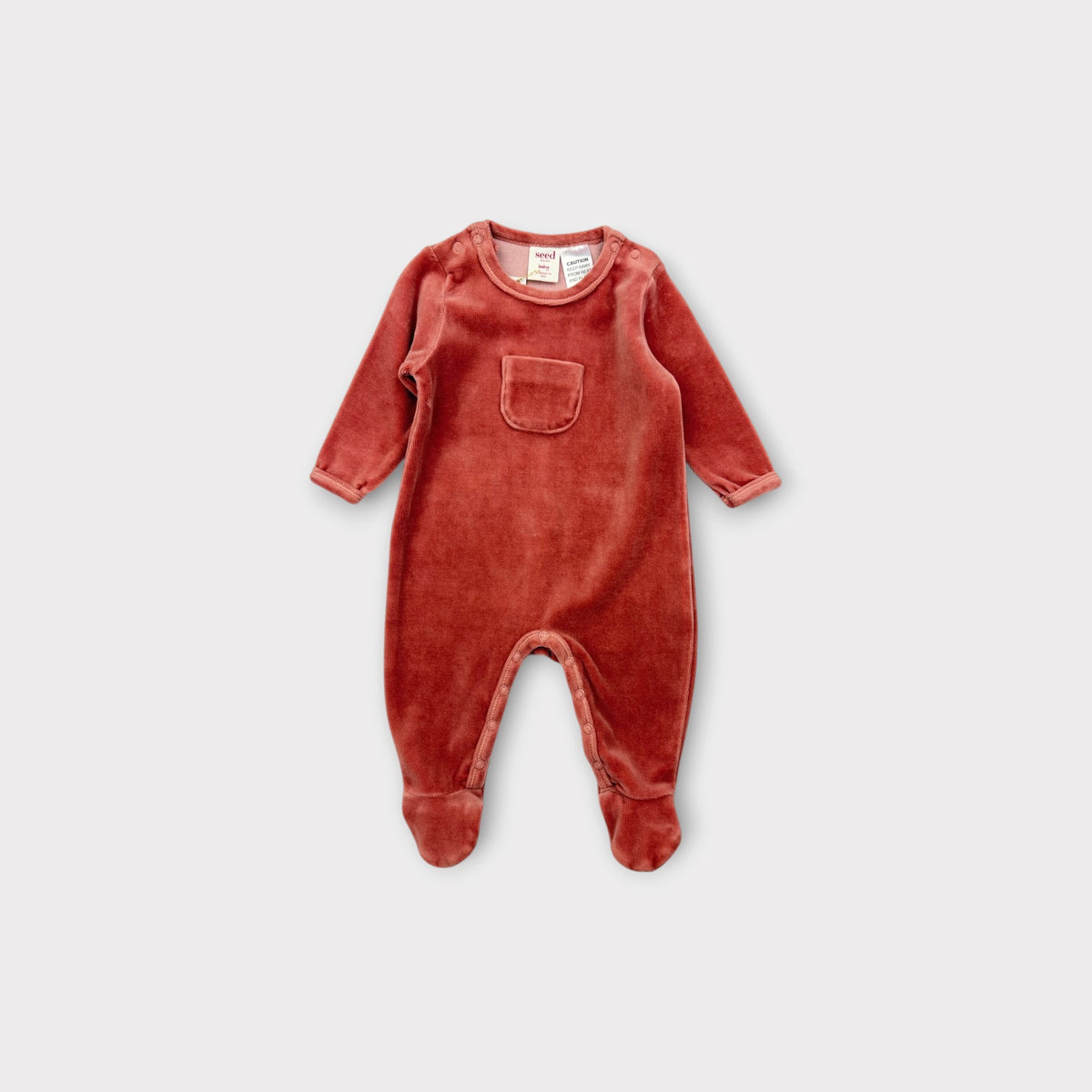 Purebaby Pink Velour Onesie, Size 000