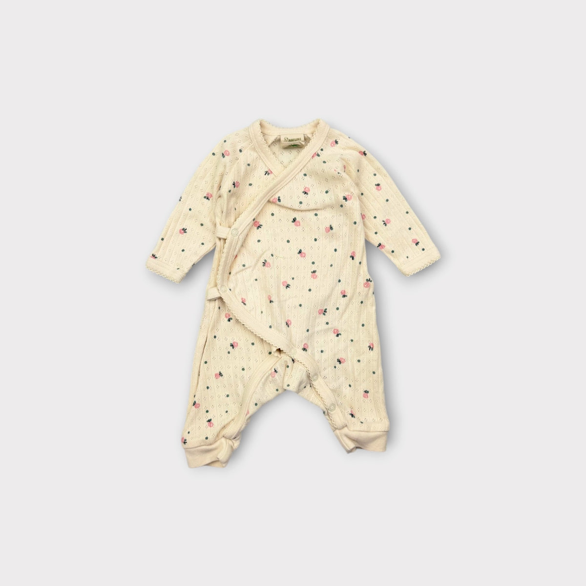 Nature Baby Floral Pointelle Wrap Onesie, Size 0000