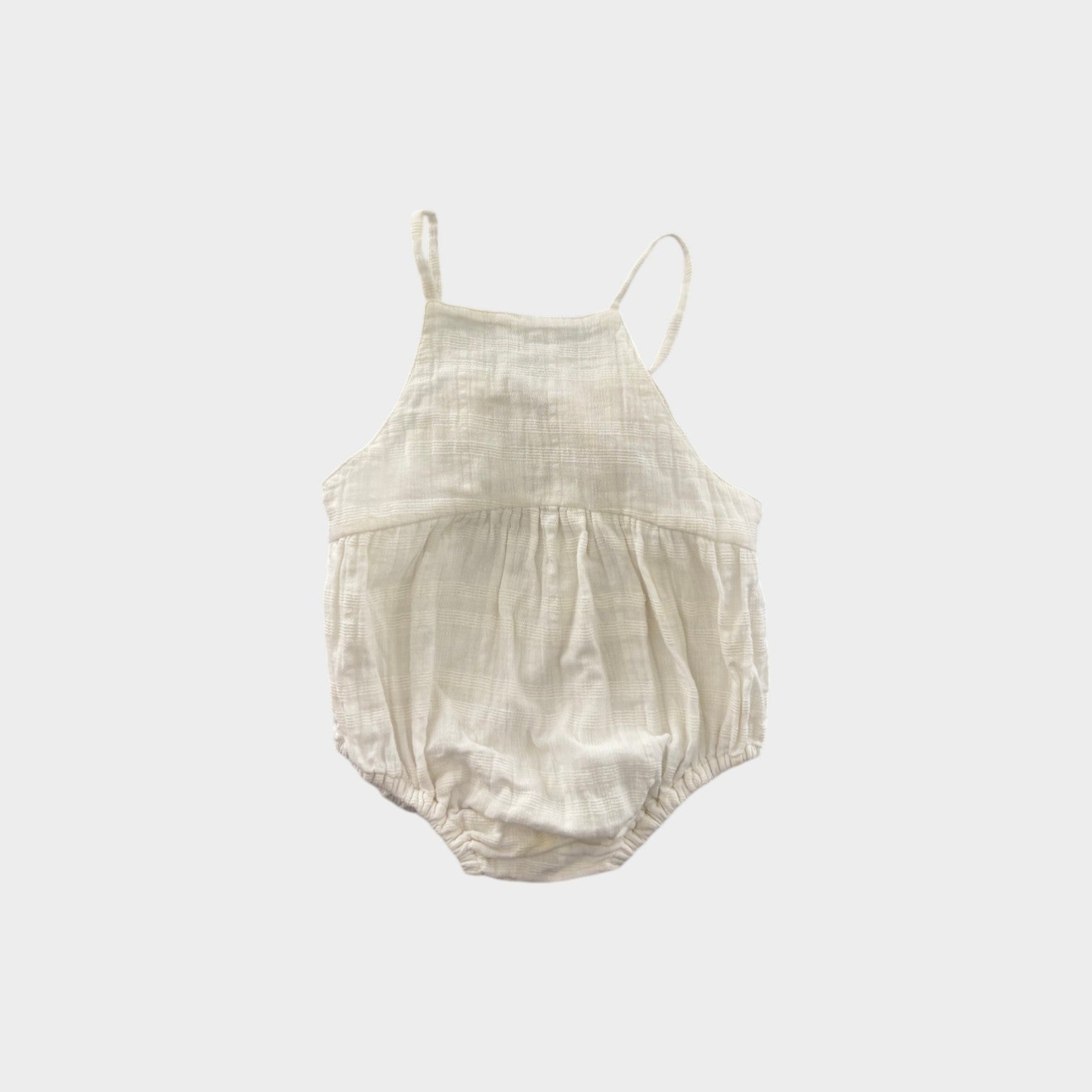 Illoura White Cotton Romper, Size 2
