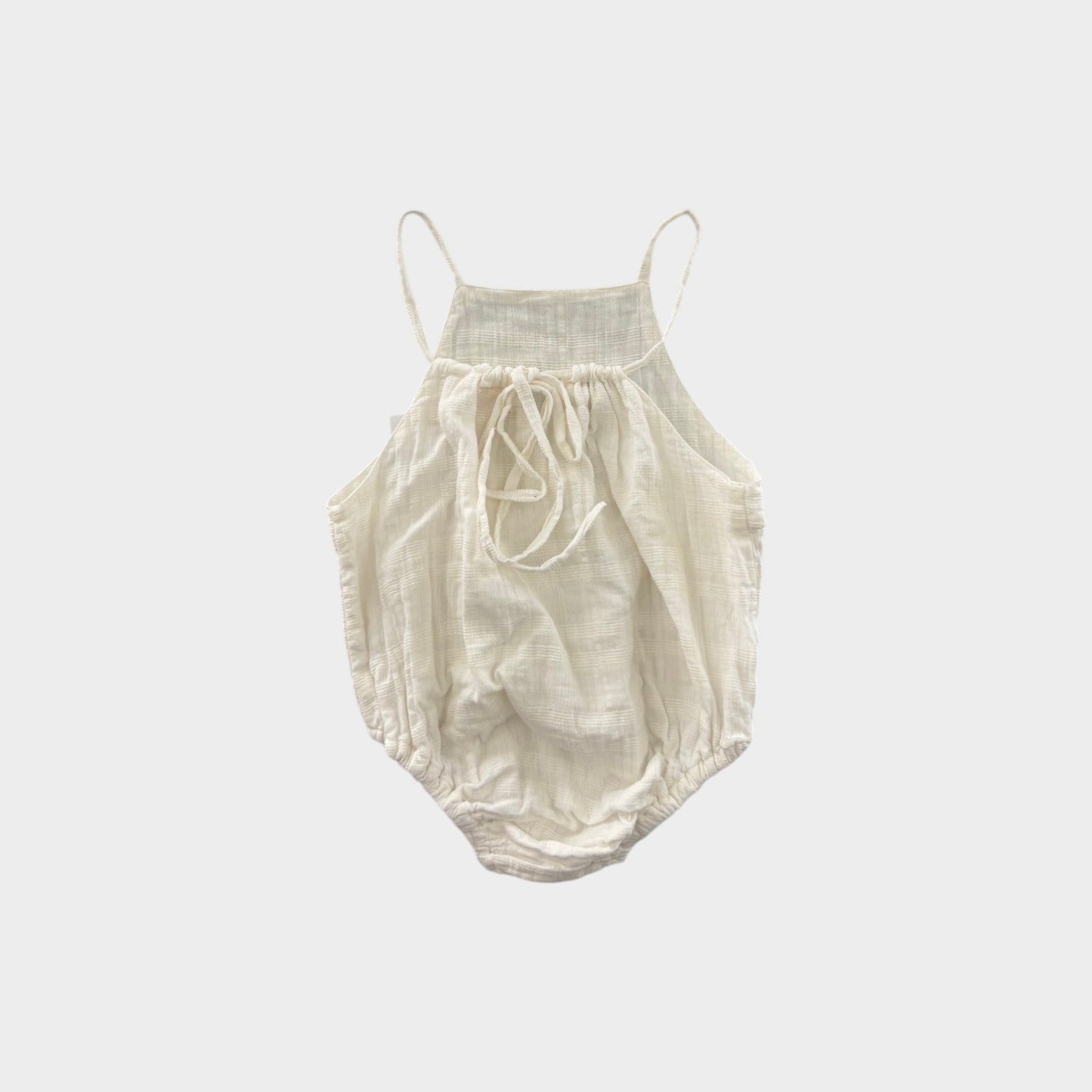 Illoura White Cotton Romper, Size 2