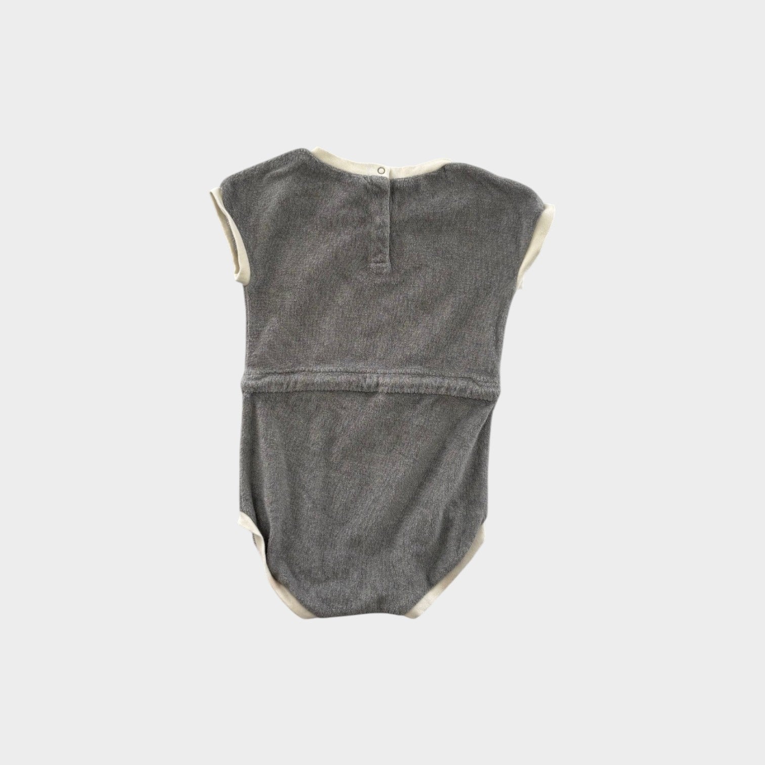 Quincy Mae Grey Terry Romper, Size 2