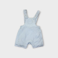 Purebaby Blue Seersucker Shortalls, Size 000