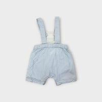 Purebaby Blue Seersucker Shortalls, Size 000