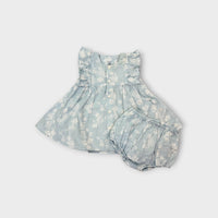 Petit Bateau Floral Dress and Bloomers, Size 000