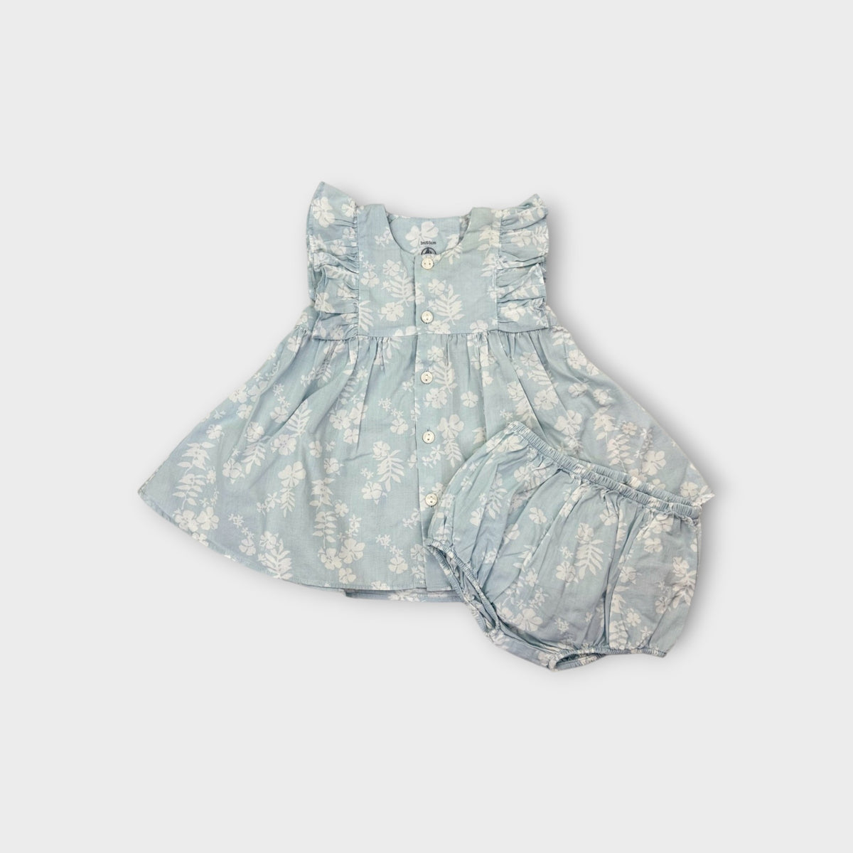 Petit Bateau Floral Dress and Bloomers, Size 000