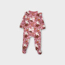 Country Road Pink Floral Zip Onesie, Size 000
