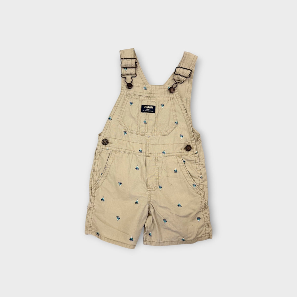 Oshkosh B'Gosh Sailboat Shortalls, Size 2