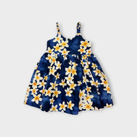 Navy Frangipani Sundress, Size 2