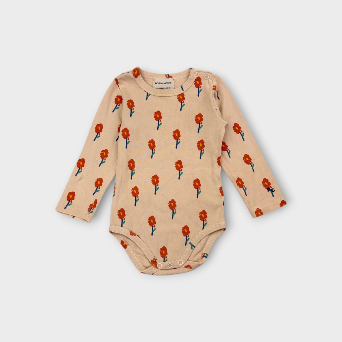 Bobo Choses Flower Bodysuit, Size 18-24M