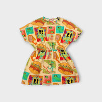 DangerKids Burger Print Dress, Size 2