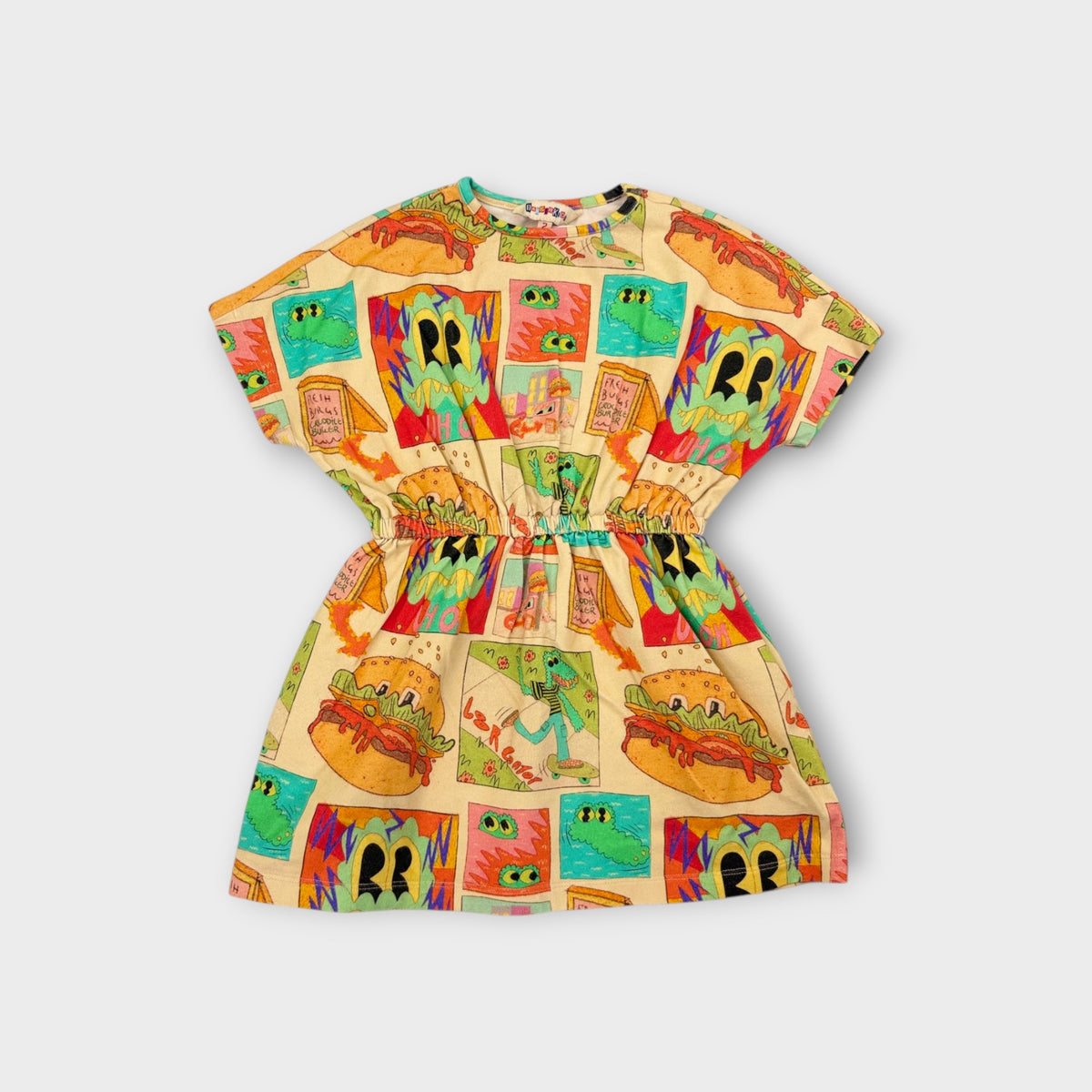 DangerKids Burger Print Dress, Size 2