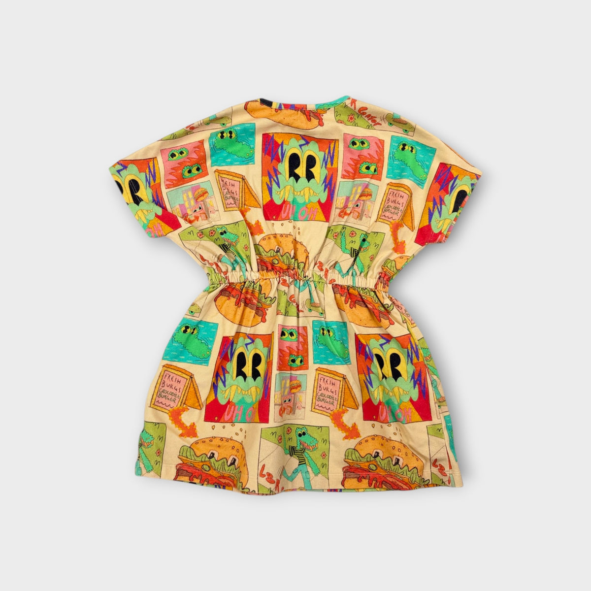 DangerKids Burger Print Dress, Size 2