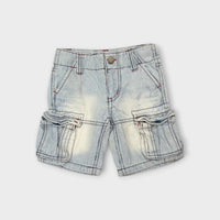 Pumpkin Patch Stripe Denim Cargo Shorts, Size 1