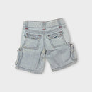 Pumpkin Patch Stripe Denim Cargo Shorts, Size 1