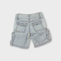 Pumpkin Patch Stripe Denim Cargo Shorts, Size 1