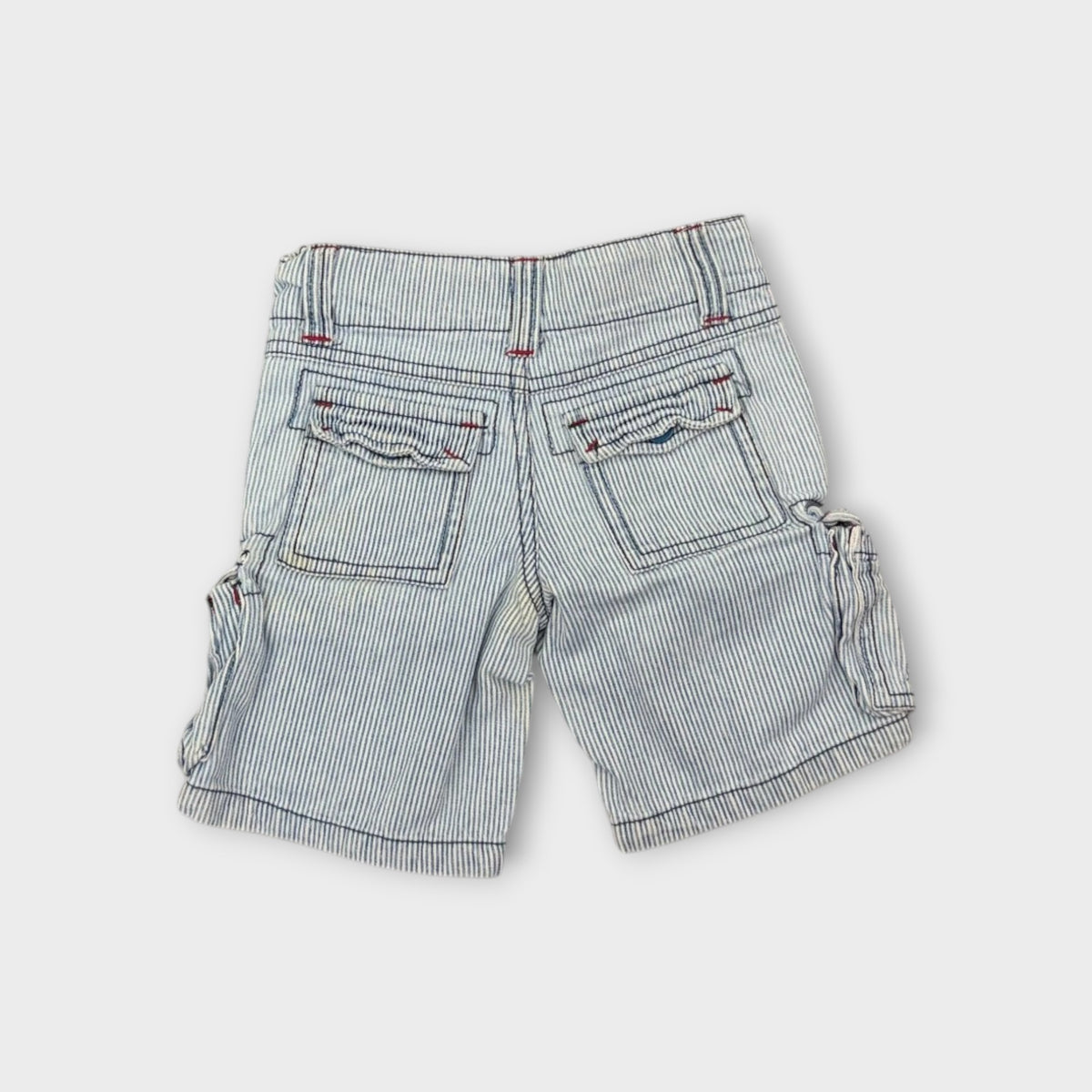 Pumpkin Patch Stripe Denim Cargo Shorts, Size 1