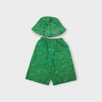 Green Star Bucket Hat and Shorts Set, Size 2-3