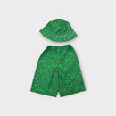 Green Star Bucket Hat and Shorts Set, Size 2-3
