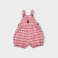 Goldie & Ace Pink Gingham Strawberry Overalls, Size 2