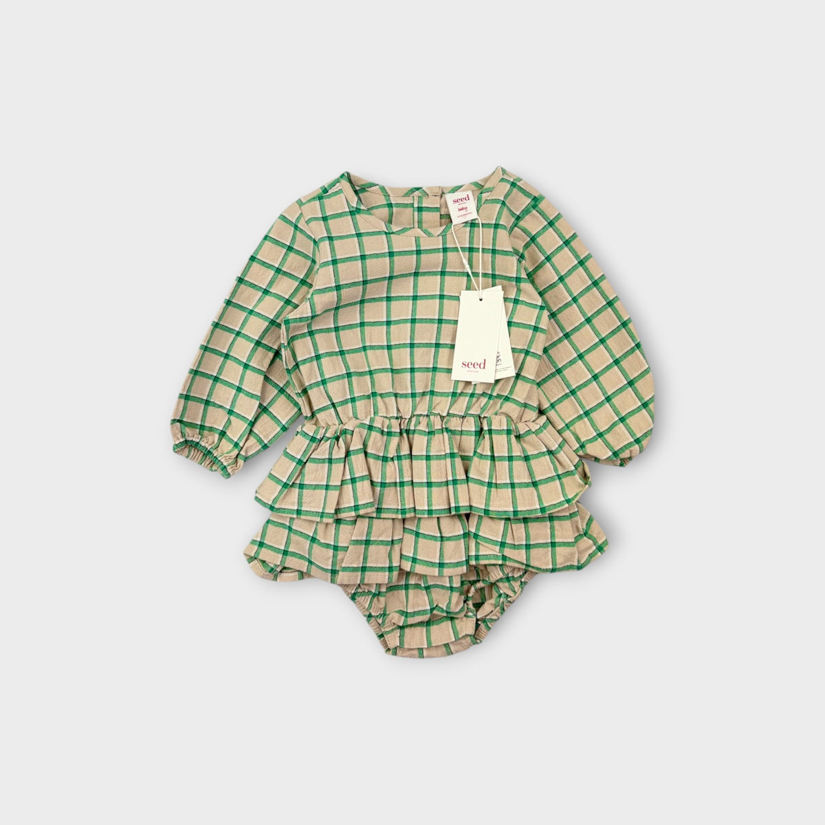 Seed Heritage Check Pattern Romper, Size 1