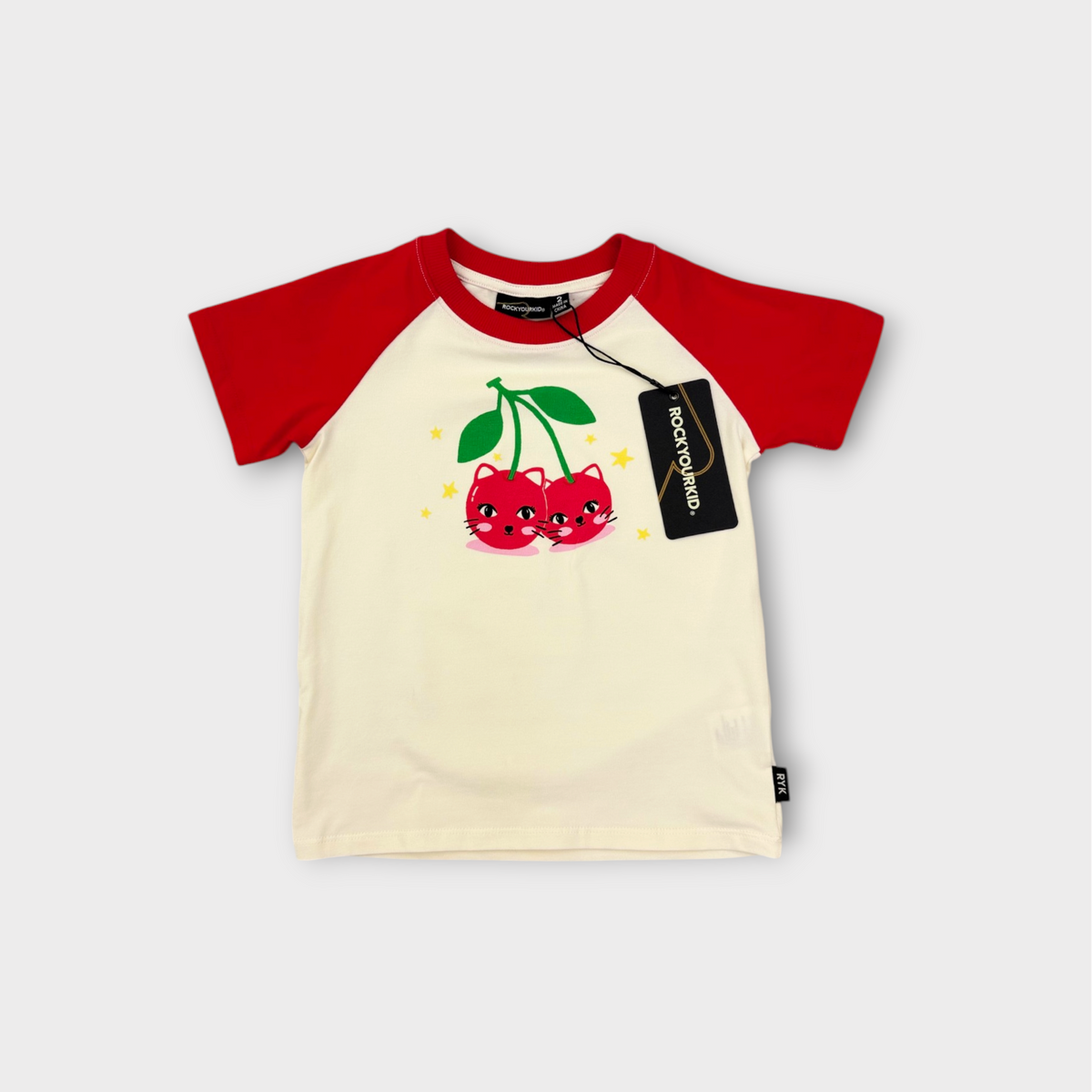 Rock Your Kid Cherry Cat T-Shirt, Size 2