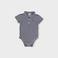Jacadi Paris Navy Stripe Polo Bodysuit, Size 1