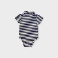 Jacadi Paris Navy Stripe Polo Bodysuit, Size 1