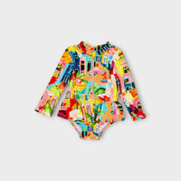 Seafolly Havana Print Long Sleeve Swimsuit, Size 1