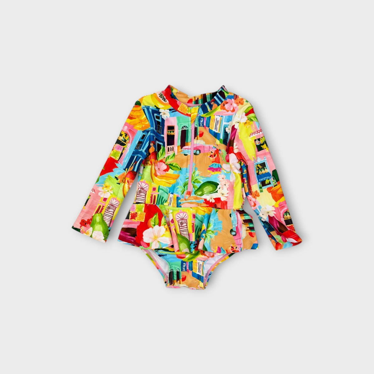 Seafolly Havana Print Long Sleeve Swimsuit, Size 1