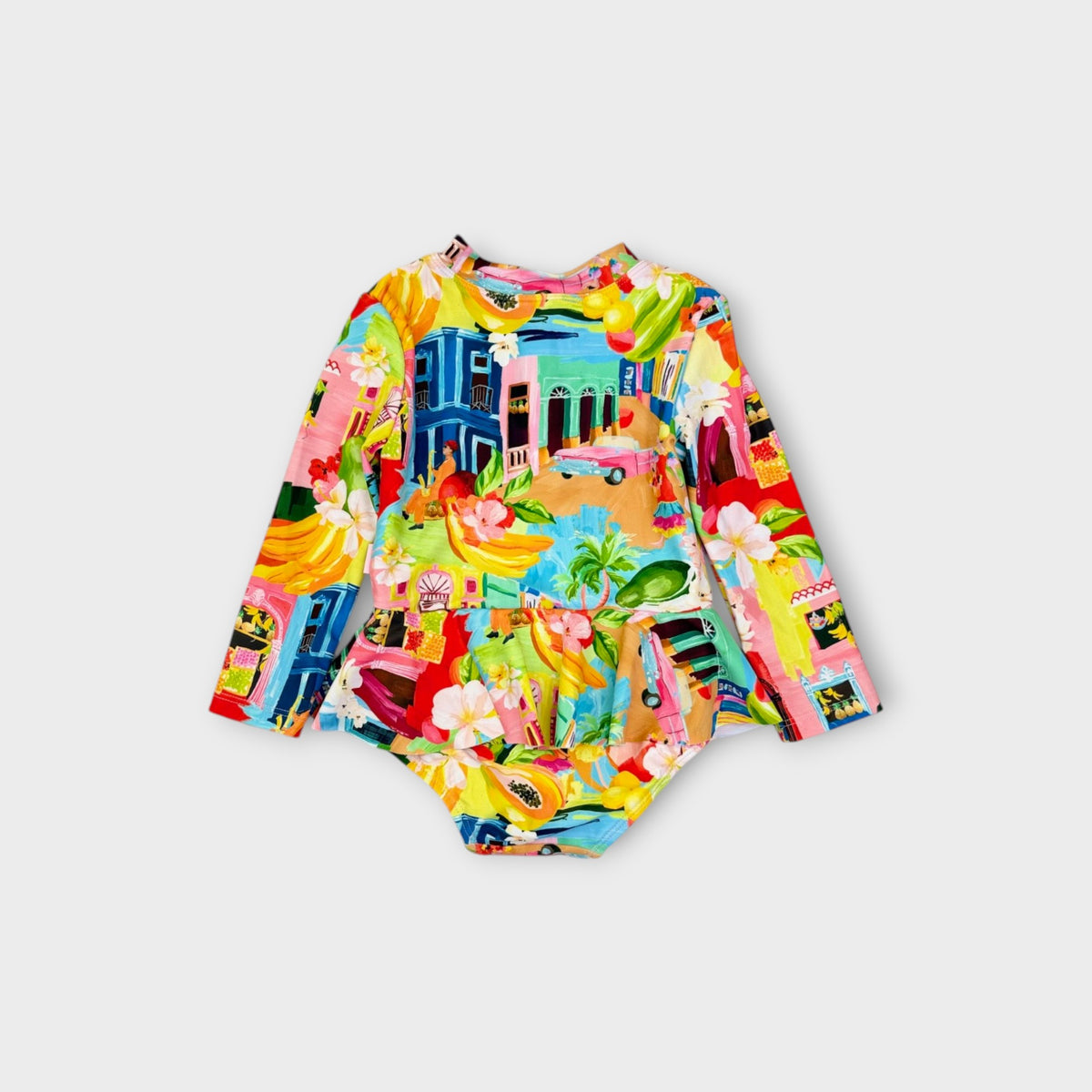 Seafolly Havana Print Long Sleeve Swimsuit, Size 1