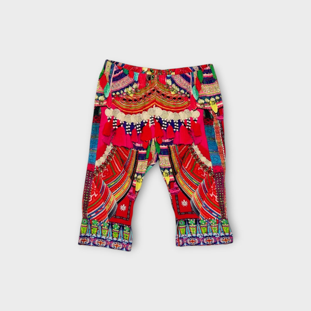 Camilla Red Embellished Print 3/4 Leggings, Size 4