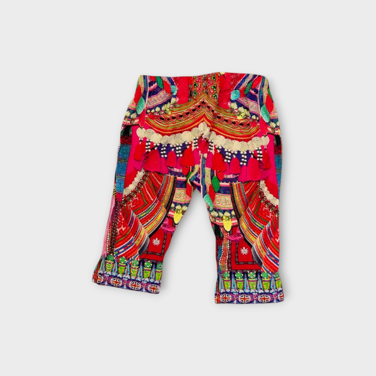 Camilla Red Embellished Print 3/4 Leggings, Size 4