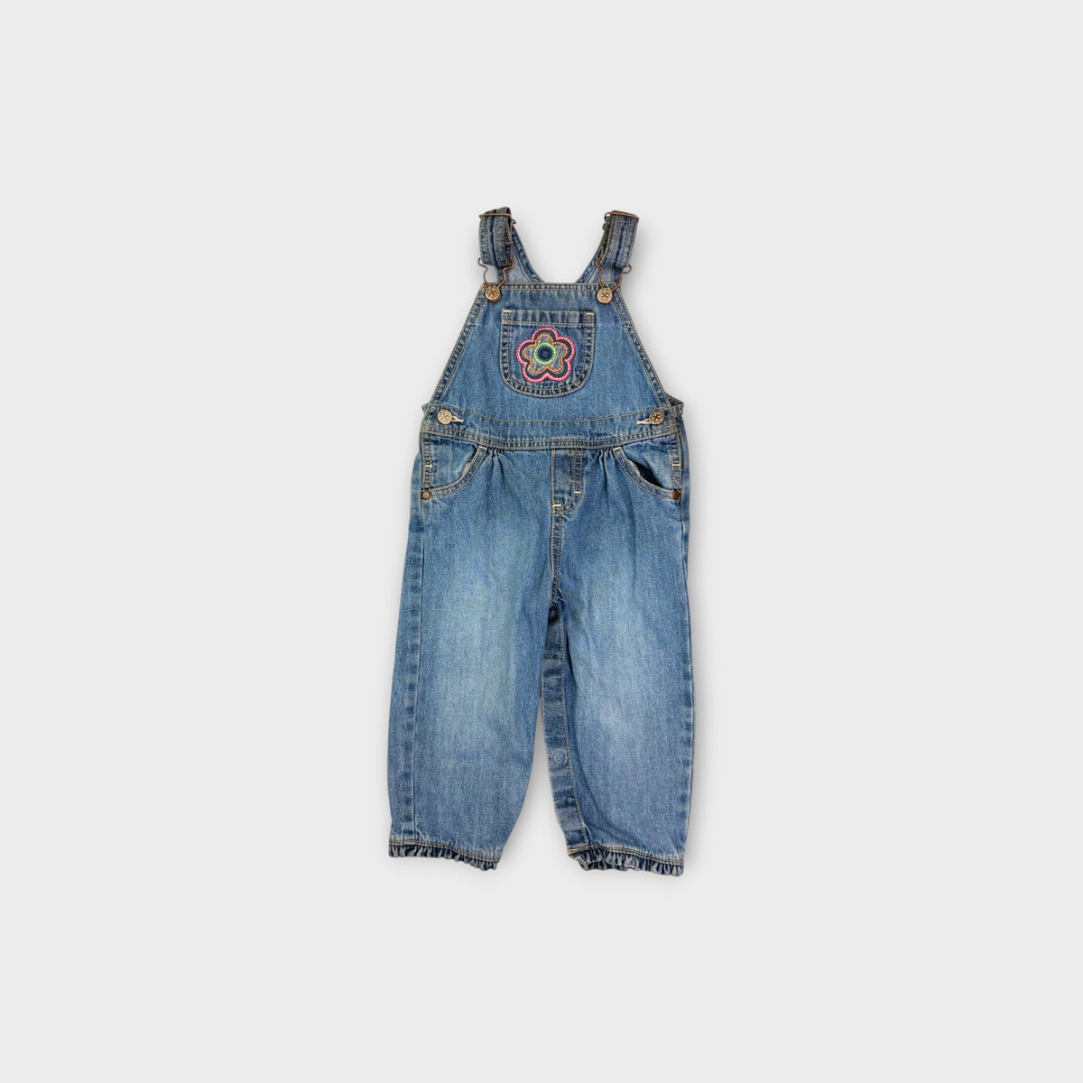Oshkosh B'Gosh Flower Denim Overalls, Size 1