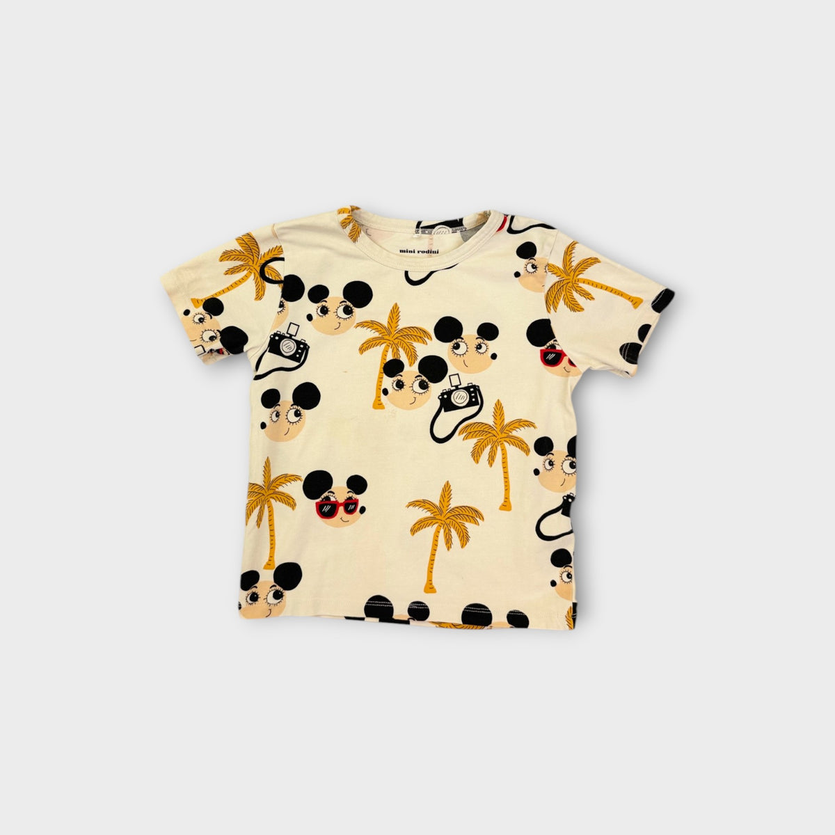 Mini Rodini Mouse Palm Tree T-Shirt, Size 2-3