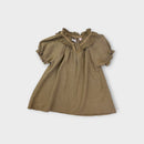 Zara Khaki Broderie Collar Dress, Size 1