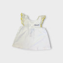 Jacadi White & Yellow Frill Top, Size 4
