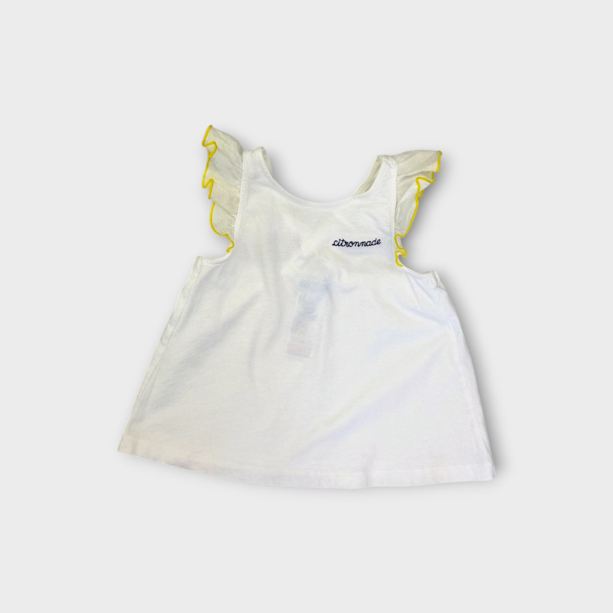 Jacadi White & Yellow Frill Top, Size 4