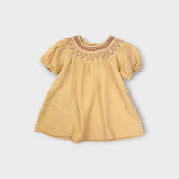 Yellow Smocked Muslin Dress, Size 18M