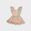 Hux Pastel Check Frill Pinafore Dress, Size 1