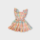 Hux Pastel Check Frill Pinafore Dress, Size 1