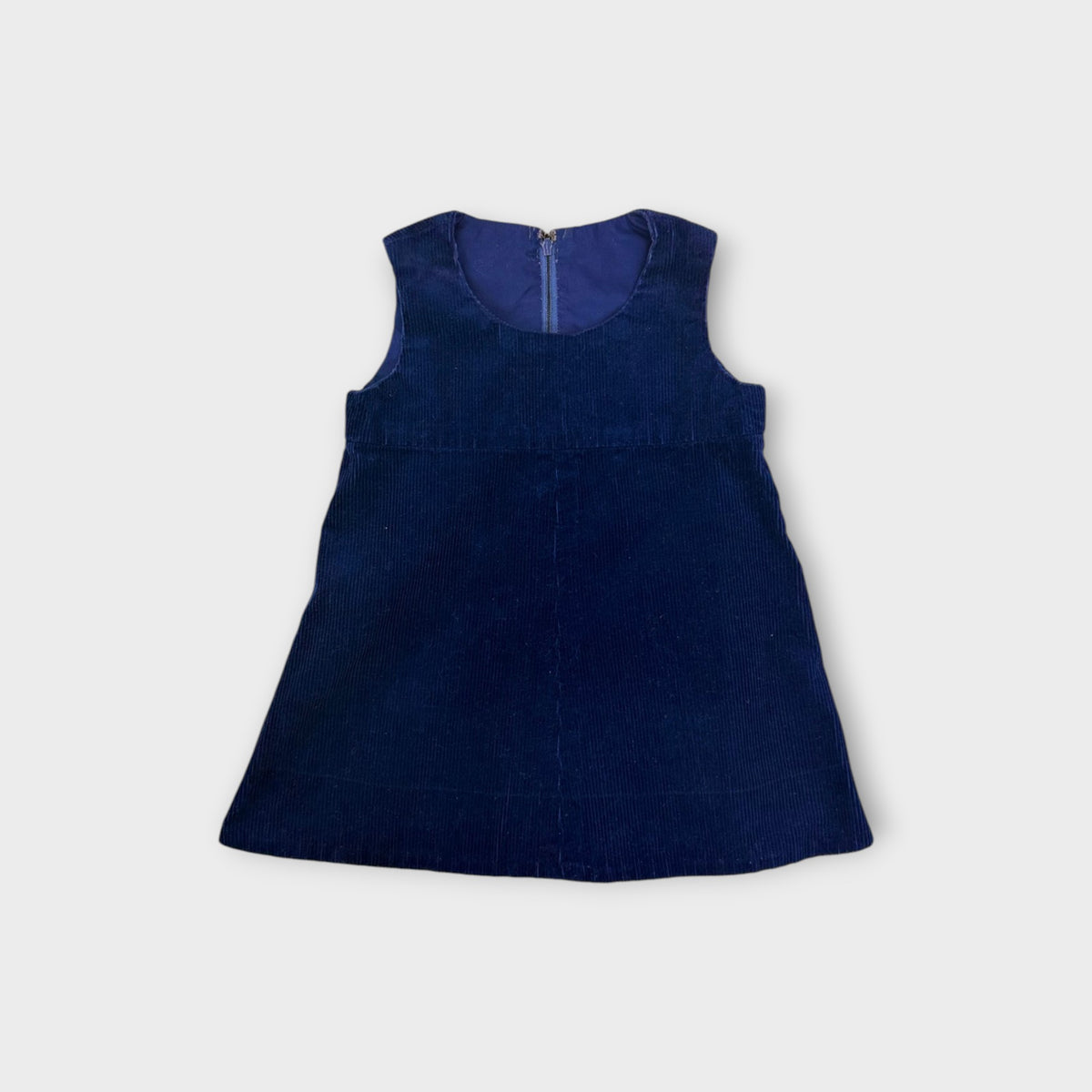 Vintage Navy Cord Pinafore Dress, Size 1