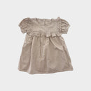 Beige Gingham Frill Dress, Size 3