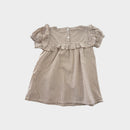 Beige Gingham Frill Dress, Size 3