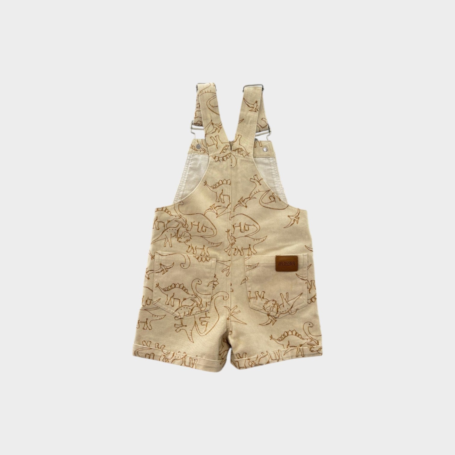 Bencer & Hazelnut Dino Shortalls, Size 3