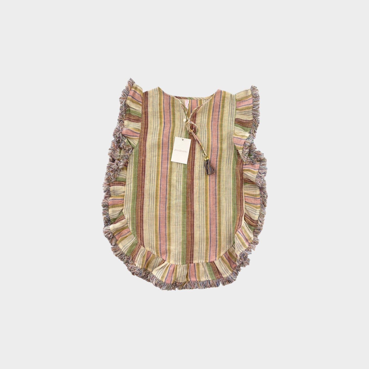 Zimmermann Stripe Fringe Kaftan, Size 4