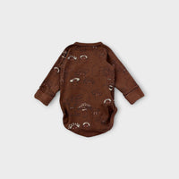 Polarn O. Pyret Brown Mushroom Bodysuit, Size 2-4M