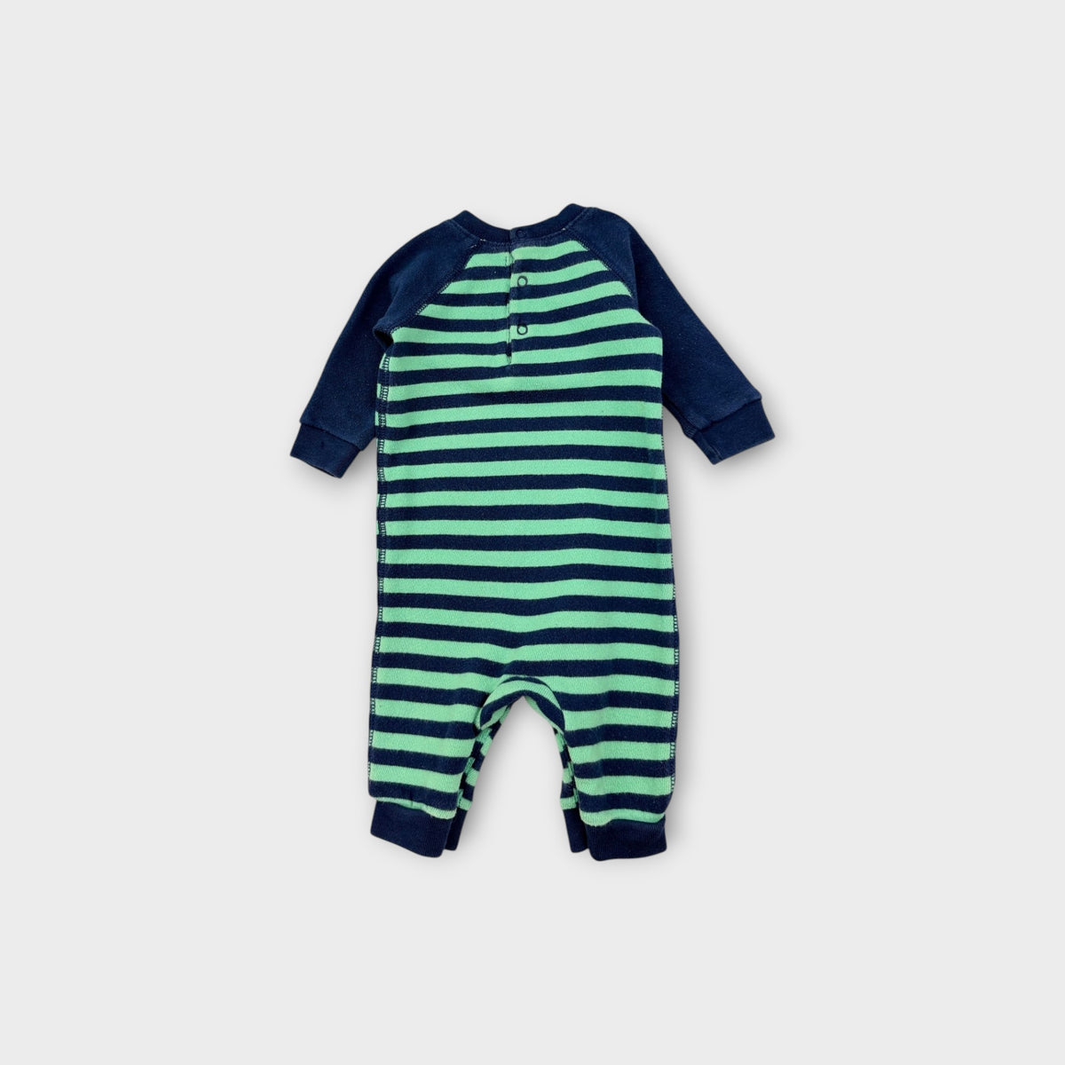 Ralph Lauren Navy & Green Stripe Romper, Size TBC