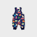 Navy Cat Print Overalls, Size TBC